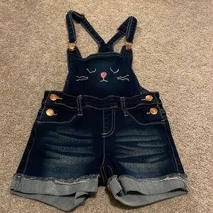 3/$20 Kitty Bunny Jean Shortalls Overalls 4/5